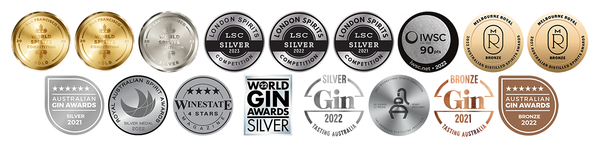 Little Juniper Signature Gin Awards World Spirits Competition, London Spirits Competition, Australian Distilled Spirits Awards, World Gin award,  IWSC awards,